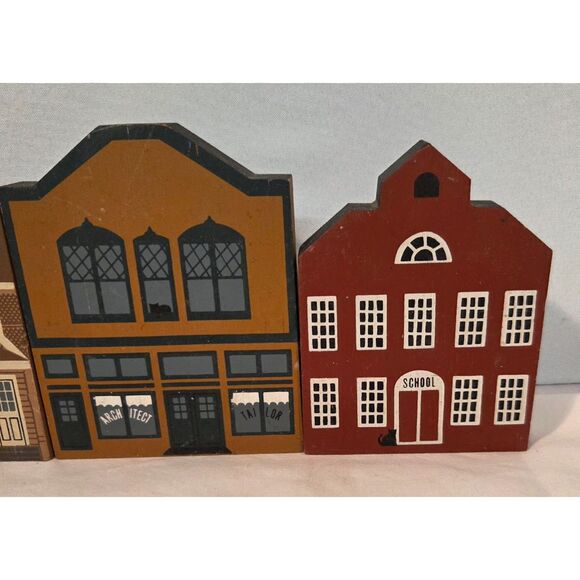 Cats Meow Village - Etsy Cats Meow Village 1991 Collector Lot Wooden Buildings Americana Decor Set
